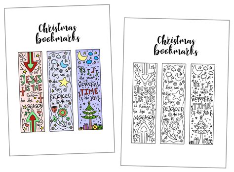 Free Printable Christmas Bookmarks To Color - Free Printable