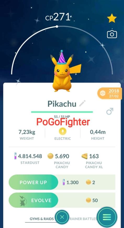 Pokémon GO Shiny Party Hat Pikachu - Trade 20.000 stardust (Read ...