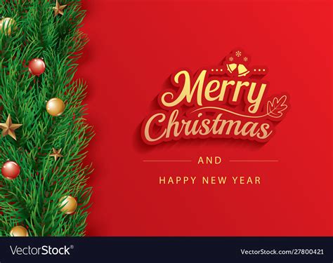 Merry christmas and happy new year greeting card Vector Image