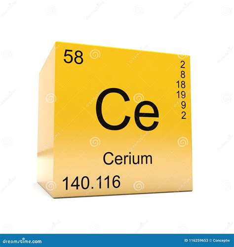 Cerium Chemical Element Symbol from Periodic Table Stock Illustration ...