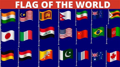 country flag of the world for kids I flag of the world with names and pictures I Learn Flag name ...