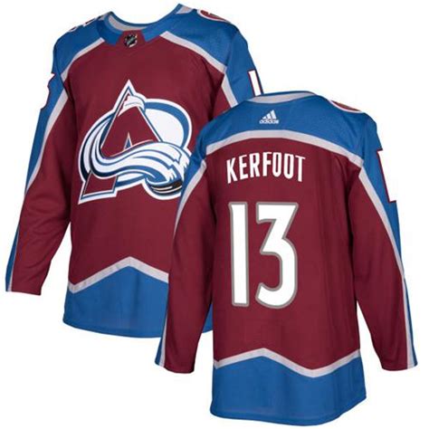 Adidas Avalanche #13 Alexander Kerfoot Burgundy Home Authentic Stitched ...