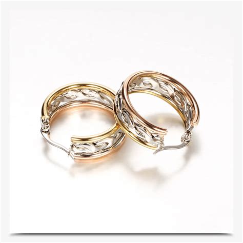 Joyas De Acero Inoxidable Stainless Steel Jewelry Gold And Silver Women's Hoop Steel Earrings ...