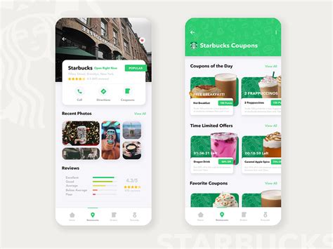 Starbucks - Loyalty App Coupons by Mafalda Matias on Dribbble