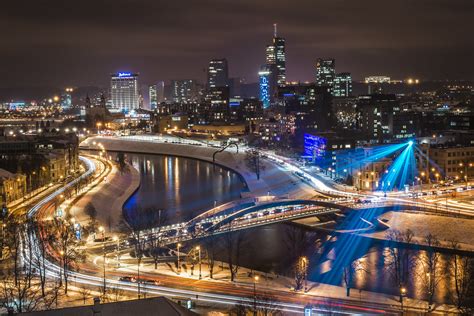 Vilnius, Lithuania at Night | A view from Gediminas Tower Hi… | Flickr