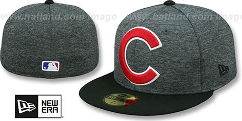 Chicago Cubs HEATHER-HUGE Grey-Black Fitted Hat by New Era