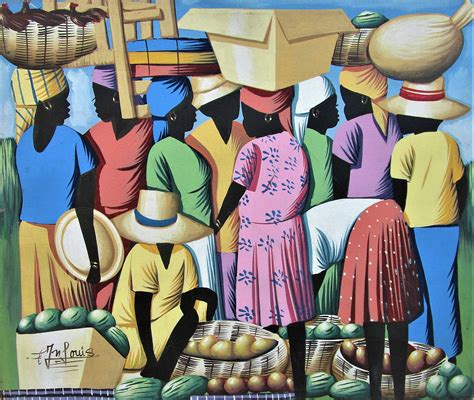 Art of Haiti Canvas Painting Haitian Market Women Haitian | Etsy ...