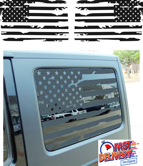 Precut American Flag Window Decals Fit for 2011 2018 Jeep Wrangler JK & JKU 4 Door Proudly Made ...