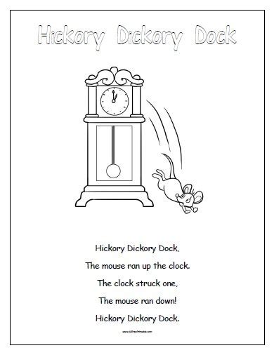 Hickory Dickory Dock – Free Printable