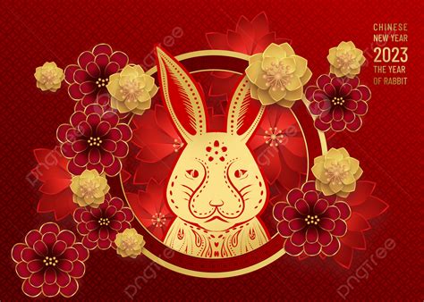 Spring Festival Rabbit Lunar New Year 2023 Festival Happy New Year Paper Cut Zodiac Red ...