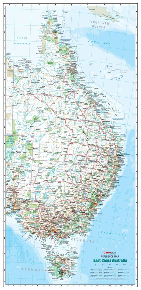 East Coast Australia mappa - Mappa della Costa Orientale dell'Australia ...