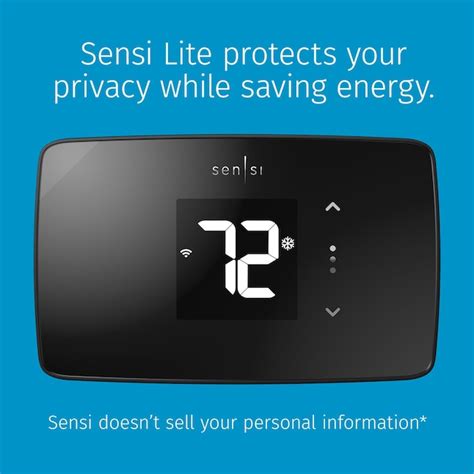 Emerson Sensi Black Smart Thermostat with Wi-Fi Compatibility in the ...