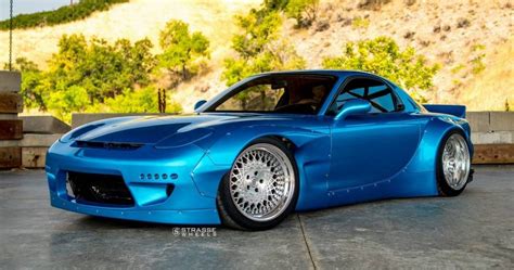 Mazda RX-7 FD Rocks Strasse Wheels And Rocket Bunny Body Kit | Carscoops