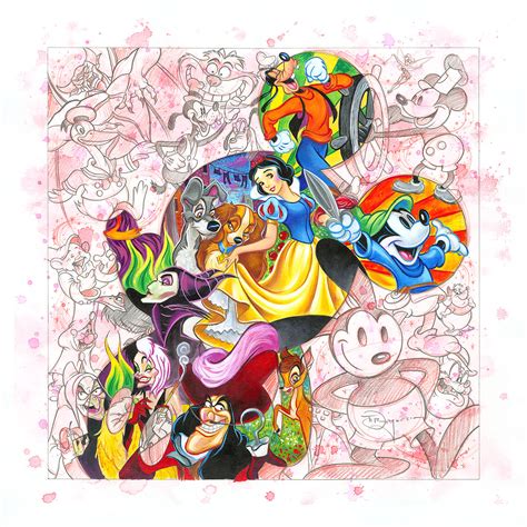 Colorful Characters Disney Giclee on Canvas by Tim Rogerson