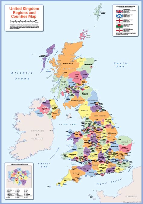 Counties map of the United Kingdom - Cosmographics Ltd