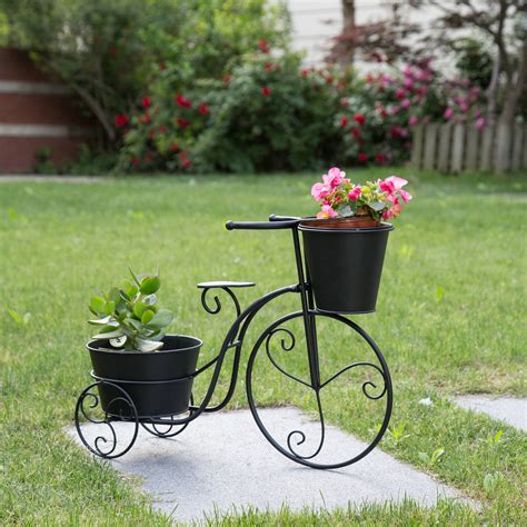 Glitzhome Black Metal Bike Planter - Walmart.com