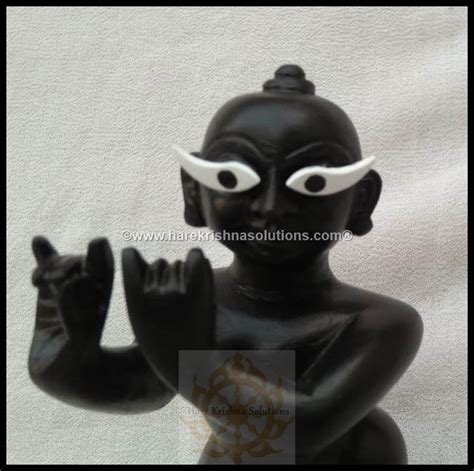 Radha Raman Ji Deity / Statue ( 10 inches, Original Full Black Marble ) - Hare Krishna Solutions