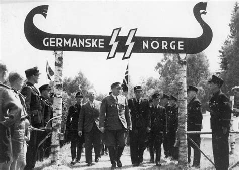 Head of the occupied Norway Vidkun Quisling during an event at Borre ...