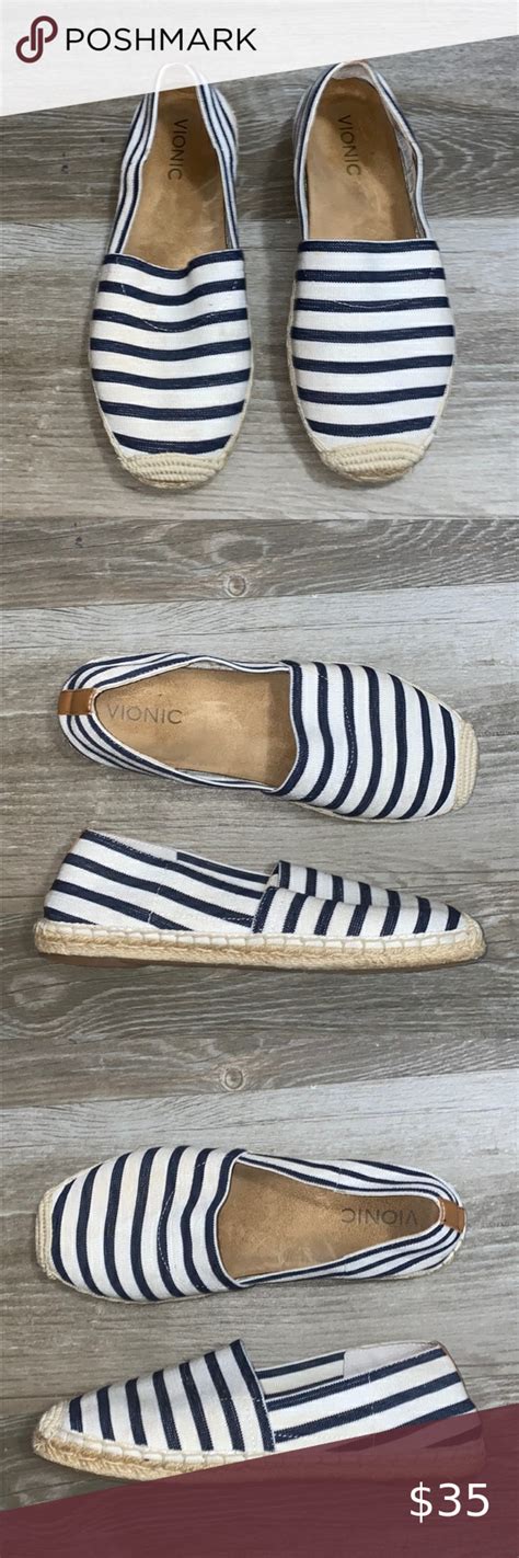 VIONIC Valeri Flats | Striped espadrilles, Vionic shoes, Flat shoes women