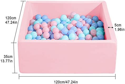 TRENDBOX Extra Large Ball Pit 47.2x47.2x13.8in Foam Ball Pit Balls Kids ...