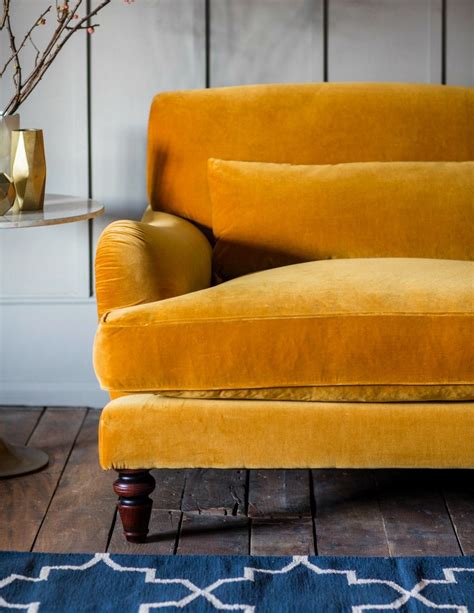 VELVET THREE-SEATER SOFA BY ROSE & GREY | Luxury yellow sofa for ...