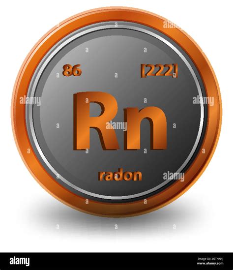 Radon chemical element. Chemical symbol with atomic number and atomic ...