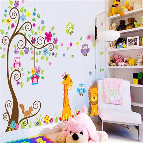 Kindergarten bedroom decorating kids room wall stickers for kids rooms adhesive decorative vinyl ...