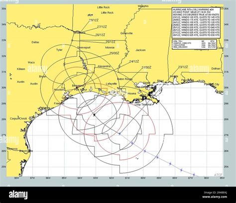 US Navy Current forecast projected path and wind speeds of Hurricane ...