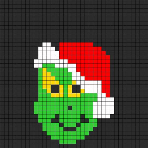 The Grinch Kandi Pattern | Pony bead patterns, Beading patterns, Fuse bead patterns