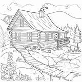 Cabin coloring Page – Coloring Corner sketch template