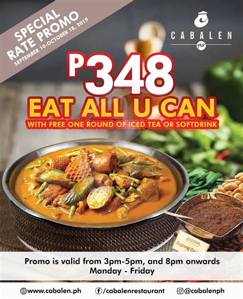 CABALEN Eat All U Can Special Rate Promo until Oct 18, 2019 – PROUD KURIPOT