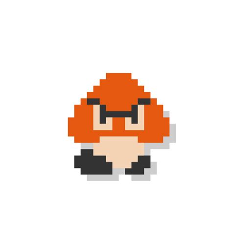 Goomba, super, mario, bros Pictogram in Pixel NES Mario