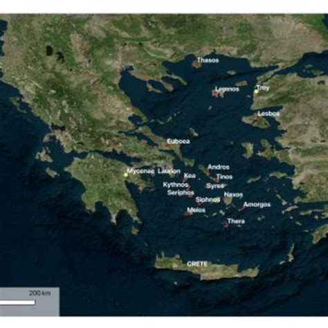 Map of the Cycladic islands and other sites mentioned in the text ...