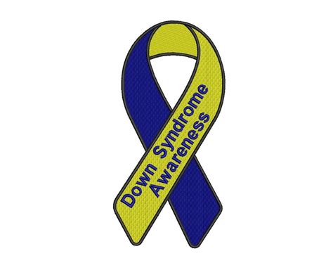 Down Syndrome Awareness Ribbon Filled Machine Embroidery Digitized ...