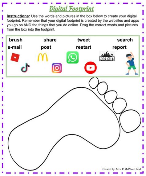 Digital Footprint activity | Digital safety, Digital footprint, Student created