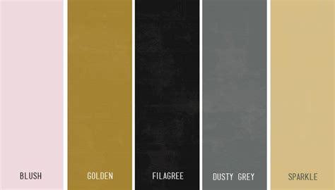 the color scheme is neutral and black, gold, gray, blush, and grey