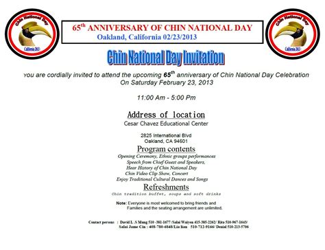 Burmese Community Activities and Events: 65th Annual Chin National Day Celebration, Oakland, Feb ...