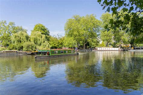 Canal boats, Little Venice, London, England, United Kingdom, Europe stock photo