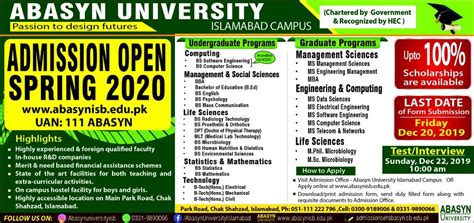 Abasyn-University-Islamabad-Admissions – Expert Mdcat