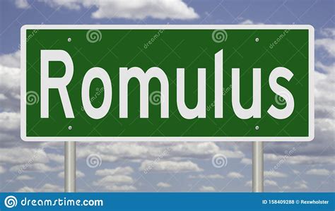 Highway Sign for Romulus Michigan Stock Illustration - Illustration of ...