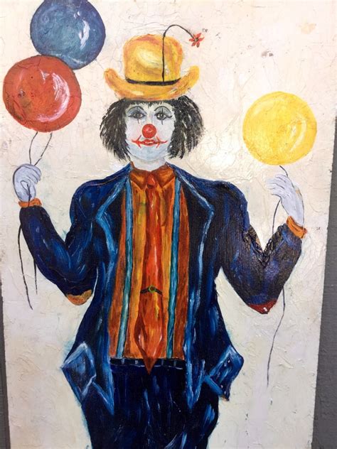 Creepy Vintage Clown Folk Art Painting | Etsy