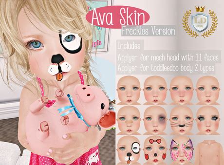 Second Life Marketplace - {LD} - Ava Skin Freckles Mesh Head