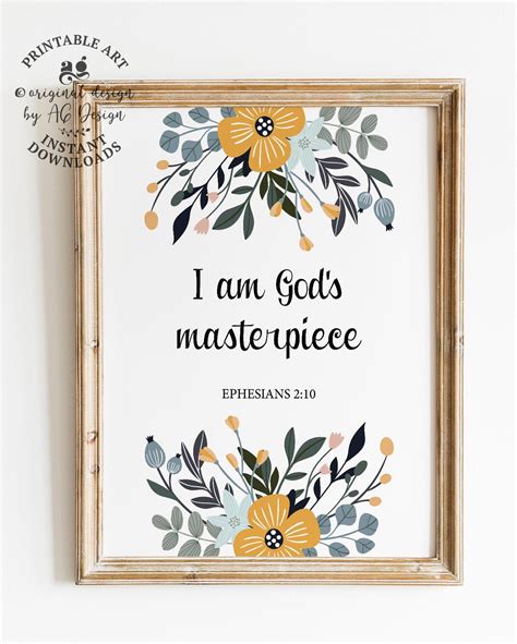 I Am God's Masterpiece Ephesians 2:10 Nursery Wall Art - Etsy | Art wall kids, Etsy wall art ...