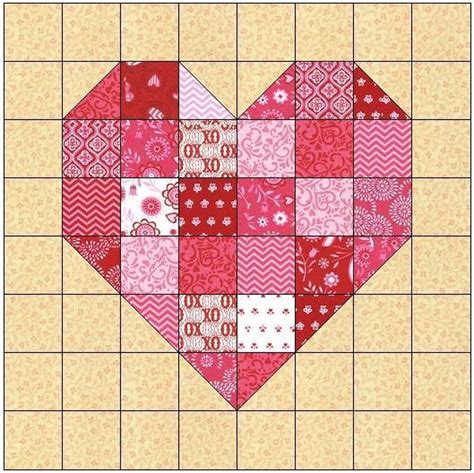 Free Heart Quilt Pattern Quilt Pattern Heart Hearts Simple Mini ...