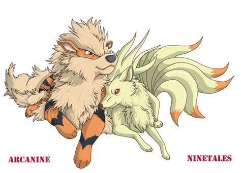 Arcanine and Ninetales by PrinzeBurnzo on DeviantArt