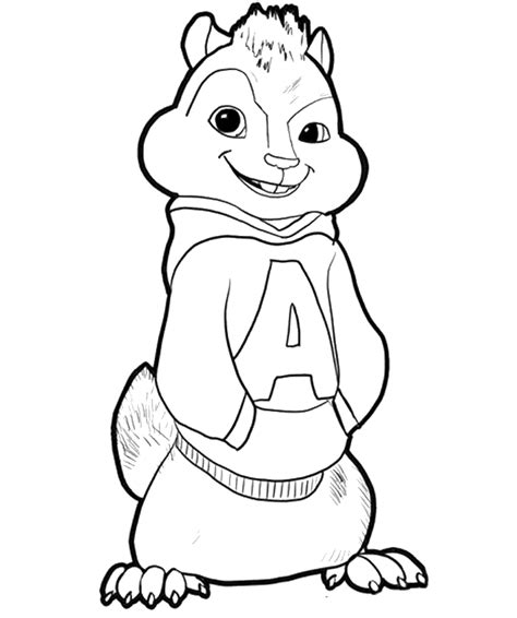 Chipmunk Coloring Pages Simon