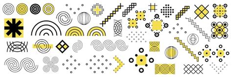 Premium Vector | Set of geometric abstract shapes design yellow and black