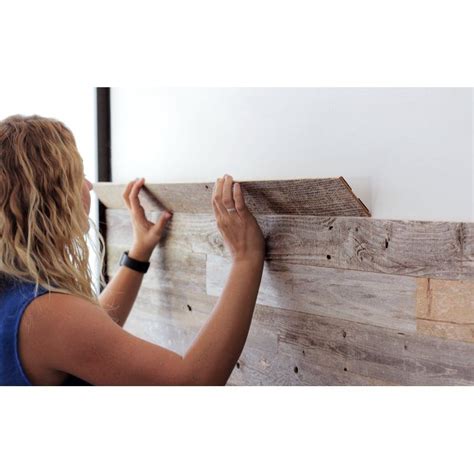 PlankandMill 3" Reclaimed Peel and Stick Solid Wood Wall Paneling | Wood panel walls, Wall ...