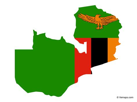 Flag Map of Zambia | Free Vector Maps