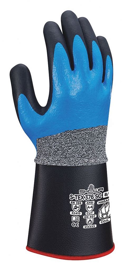 SHOWA, M ( 7 ), ANSI Cut Level A4, Coated Gloves - 55KE37|S-TEX376SCM ...